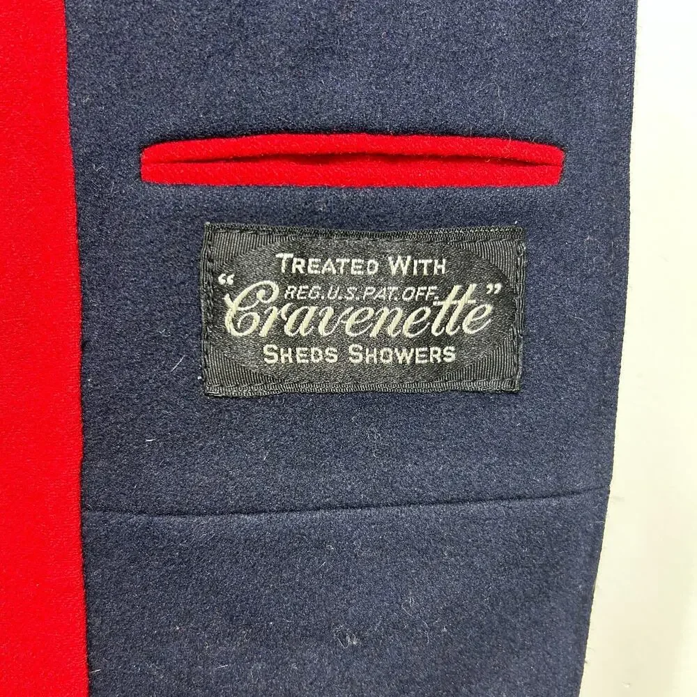 VTG Bruck's Nurses Cape Navy Blue Wool WWII Era 1940's Nursing W.M.H. -Excellent